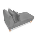 Ver imagem 4 de Divã Chaise Chloe 1,60M Veludo Pés Chanfrado Castanho - Cinza