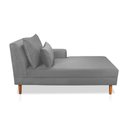 Ver imagem 3 de Divã Chaise Chloe 1,60M Veludo Pés Chanfrado Castanho - Cinza