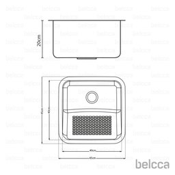 Tanque Lavanderia Aço Inox 201 Belcca 45x45cm com Válvula e Sifão - Tl201-02 - 3