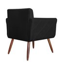 Ver imagem 4 de Poltrona Cadeira Isabella Decorativa Estofada Pés Palito Suede Preto - Incasa Decor