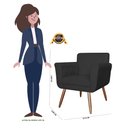 Ver imagem 5 de Poltrona Cadeira Isabella Decorativa Estofada Pés Palito Suede Preto - Incasa Decor