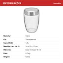 Ver imagem 6 de Pote Hermético de Vidro 1,2L Transparente 18x12x12cm Mantimentos Cozinha Tampa