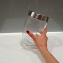 Ver imagem 3 de Pote Hermético de Vidro 1,2L Transparente 18x12x12cm Mantimentos Cozinha Tampa