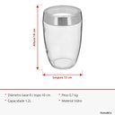 Ver imagem 7 de Pote Hermético de Vidro 1,2L Transparente 18x12x12cm Mantimentos Cozinha Tampa