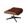 Poltrona Charles Eames com Puff Couro Natural Marrom - 3