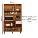 Ver imagem 3 de Kit Cozinha 6 Portas 1 Gaveta 110x188 cm New Livia Freijo Ripado Off Acetinado Poliman