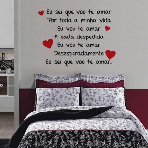 Adesivo de Parede Cabeceira Eu sei que vou te amar - G 75x100cm