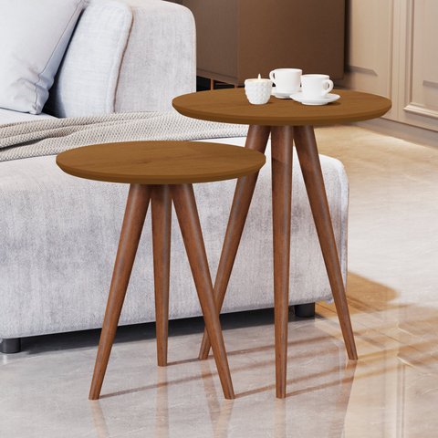 Conjunto de 2 Mesa Laterais Bonfim Babus - Nature