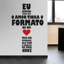 Ver imagem 1 de Adesivo de parede Frases Amor em cruz - G 76x50cm
