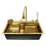 Cuba Inox Dourada Pia Cozinha Gourmet Luxo 75x46cm - 4