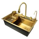 Ver imagem 3 de Cuba Inox Dourada Pia Cozinha Gourmet Luxo 75x46cm