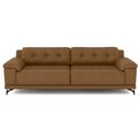 Ver imagem 2 de Sofá Living 3 lugares 232cm Agostino Pés Design em Ferro Couro Caramelo G52 - Gran Belo