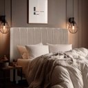 Ver imagem 2 de Cabeceira Cama Carla Casal Eucalipto Estofado e Tecido Suede