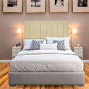 Ver imagem 2 de Cabeceira Cama Carla Casal Estofado e Tecido Suede Bege