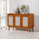 Ver imagem 2 de Buffet Aparador Tela 3 Portas Madeira Deltan Maciça Vintage Retrô Reforçada Alta Qualidade Castanho