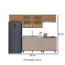 Ver imagem 3 de Cozinha Completa Munique 8 Portas 3 Gavetas com Vidro Freijó/camurça - Indékes