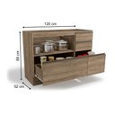 Ver imagem 3 de Módulo Cozinha Kappesberg Maxxi Balcão G746 C/ 1 Porta e 4 Gavetas S/tampo 120cm Canela-kappesberg