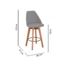 Ver imagem 4 de Kit 4 Banquetas Maya Gourmet Giratória Decorativa - Tecido Cinza