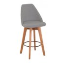 Ver imagem 2 de Kit 4 Banquetas Maya Gourmet Giratória Decorativa - Tecido Cinza