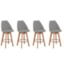 Ver imagem 1 de Kit 4 Banquetas Maya Gourmet Giratória Decorativa - Tecido Cinza