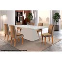 Ver imagem 4 de Mesa de Sala Jantar Luna + Tampo Madeirado Reto 180x90cm Off White/Imbuia - Rufato