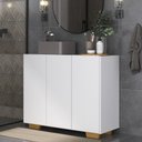 Ver imagem 4 de Gabinete Banheiro 3 Portas 90Cm Multimóveis V5031 Branco/Natural Branco/Natural