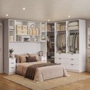 Ver imagem 5 de Quarto Modulado Queen 6 Peças Altezza Clean Branco