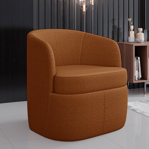 Poltrona Decorativa Design Moderno Bel Sala de Estar Base Giratória Bouclê Terracota G33 - Gran Belo