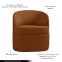 Ver imagem 3 de Poltrona Decorativa Design Moderno Bel Sala de Estar Base Giratória Bouclê Terracota G33 - Gran Belo