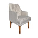 Ver imagem 1 de Cadeira Decorativa Paris Retro Corino Bege - Dominic Decor