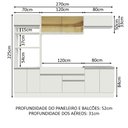 Ver imagem 4 de Armário de Cozinha Completa 270cm Branco Glamy Madesa 10