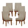 Kit 6 Cadeiras De Jantar Virgínia Compose Linho Castor e Courissimo Nozes - Meu Lar Decorações - 1