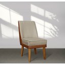 Ver imagem 3 de Kit 6 Cadeiras De Jantar Virgínia Compose Linho Castor e Courissimo Nozes - Meu Lar Decorações