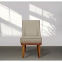 Ver imagem 2 de Kit 6 Cadeiras De Jantar Virgínia Compose Linho Castor e Courissimo Nozes - Meu Lar Decorações