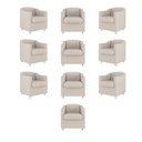 Ver imagem 1 de Kit 10 Cadeiras Poltronas Decorativas Sala de Espera Clinica Tecido Cor:bege