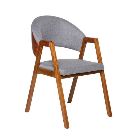 Cadeira Luiza Sala de Jantar com Braço Madeira Maciça Movellu Home