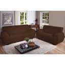 Ver imagem 1 de Capa de sofá Tabaco para 2 e 3 lugares - 21 elásticos