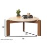 Mesa de Centro Sala de Estar Decoração Pés Madeira Áustria Offwhite - 5