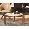 Mesa de Centro Sala de Estar Decoração Pés Madeira Áustria Offwhite - 4