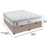 Cama Box Baú Bege e Colchão Confort Gel Molas Ensacadas com Pillow Top King Sealy - 3