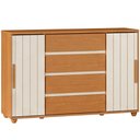 Ver imagem 1 de Cômoda Sapateira para Quarto 2 Portas 4 Gavetas Parma A04 Flex Cinamomo Off White - Lyam Decor