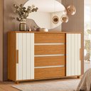 Ver imagem 4 de Cômoda Sapateira para Quarto 2 Portas 4 Gavetas Parma A04 Flex Cinamomo Off White - Lyam Decor