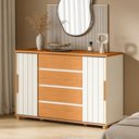 Ver imagem 1 de Cômoda Sapateira para Quarto 2 Portas 4 Gavetas Parma A04 Flex Cinamomo Off White - Lyam Decor
