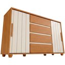 Ver mais imagens de Cômoda Sapateira para Quarto 2 Portas 4 Gavetas Parma A04 Flex Cinamomo Off White - Lyam Decor
