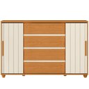 Ver imagem 7 de Cômoda Sapateira para Quarto 2 Portas 4 Gavetas Parma A04 Flex Cinamomo Off White - Lyam Decor