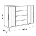 Ver imagem 5 de Cômoda Sapateira para Quarto 2 Portas 4 Gavetas Parma A04 Flex Cinamomo Off White - Lyam Decor