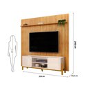 Ver imagem 5 de Bancada Cher e Painel Trento para Tv até 65 Polegadas 250x240cm Off White Cedro- Mabe Magazine