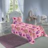 Jogo De Cama Solteiro Estampado Barbie Reino Dos Penteados Mágicos 1,40 M X 2,20 M Com 3 Peças - 1