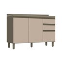 Ver imagem 1 de Gabinete de Cozinha Modulado Balcão Connect 3 Portas e 2 Gavetas c/Tampo Duna/Cristal - Henn