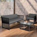 Ver imagem 1 de Conjunto para Área Externa de Corda Náutica - Poltrona Namoradeira Mesa de Centro Santiago